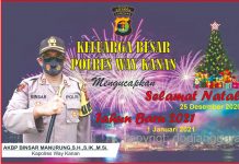 Kapolres Way Kanan Mengucapkan Selamat Hari Natal 2020 dan Tahun Baru 2021