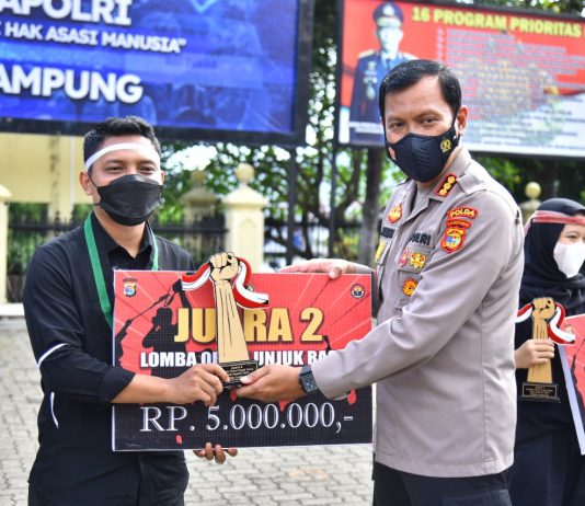 Lomba Orasi Unras Piala Kapolri 2021 Polda Lampung Sukses, Ini Pemenangnya