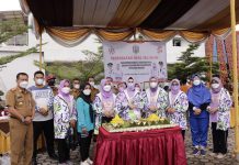 Ketua TP PKK Kabupaten Way Kanan Ikuti Baksos dan Bazar Peringatan HUT DWP Ke 22 dan Hari Ibu Ke 93 Tahun 2021