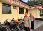 Konferensi Pers Polres Way Kanan Dalam Sepekan Ringkus 3 Pelaku dan Sita 15 Sepeda Motor